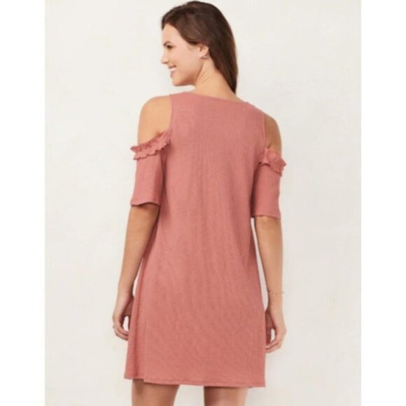 LC Lauren Conrad Women Black Blue Tropical Cold Shoulder Sundress Sz S New - Picture 2 of 8